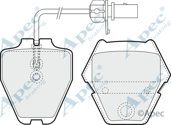 APEC BRAKING stabdžių trinkelių rinkinys, diskinis stabdys PAD1386